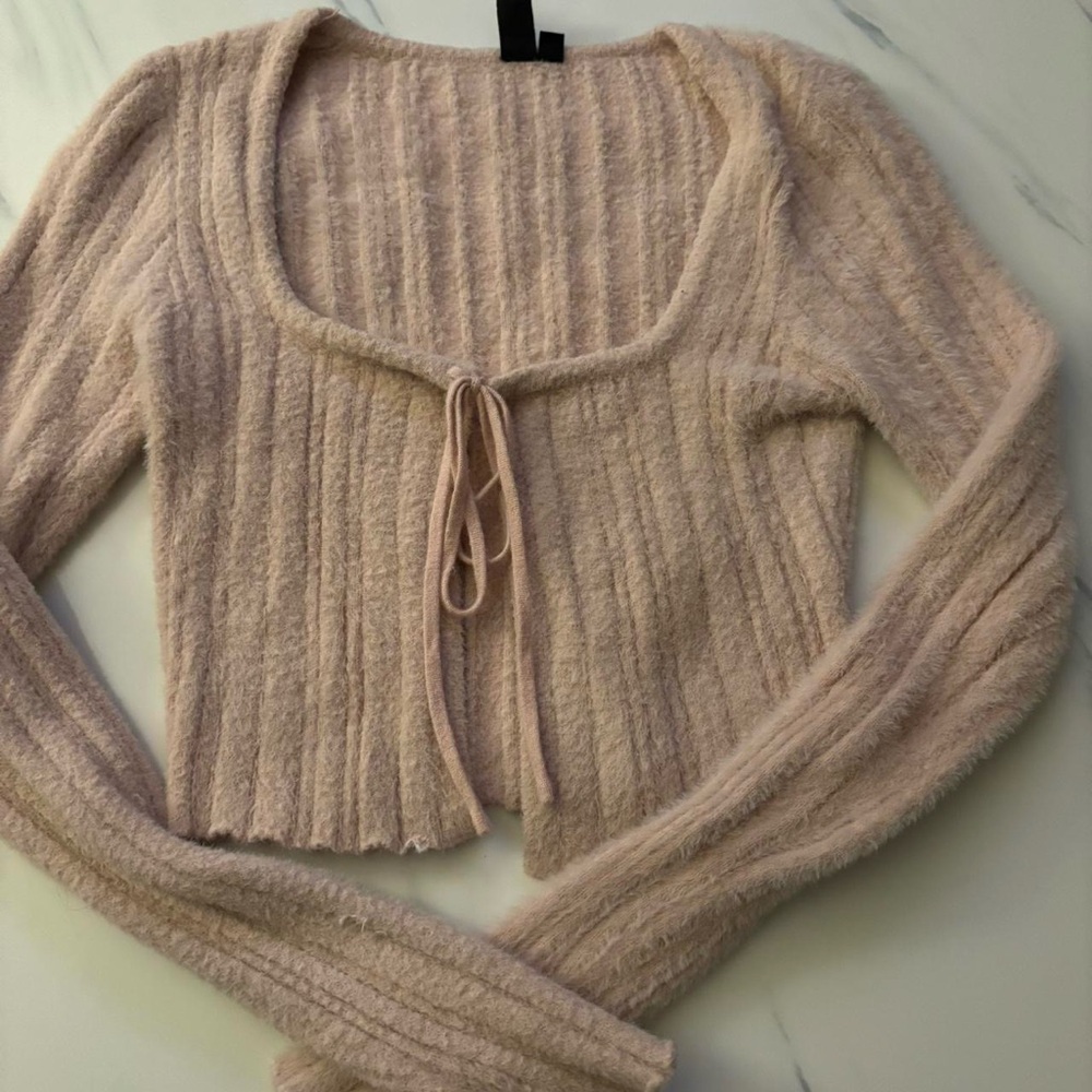 Windsor Blush Cardigan with Tie Front